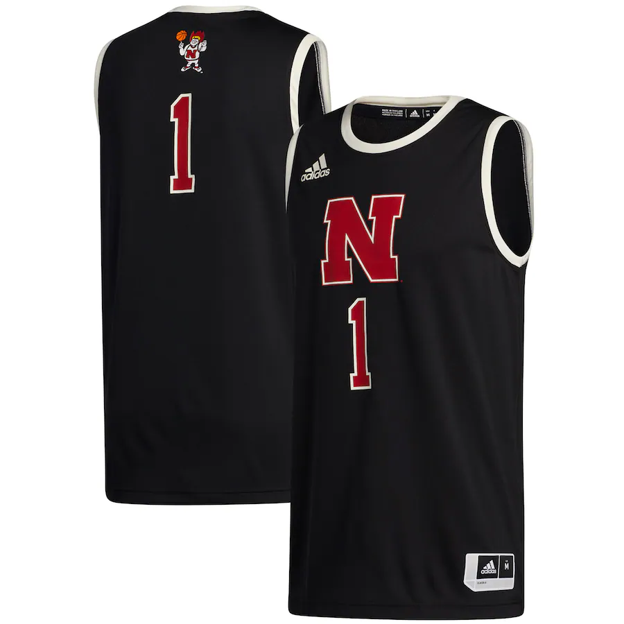 #1 Nebraska Huskers adidas Swingman Jersey - Black - Puhuasuan