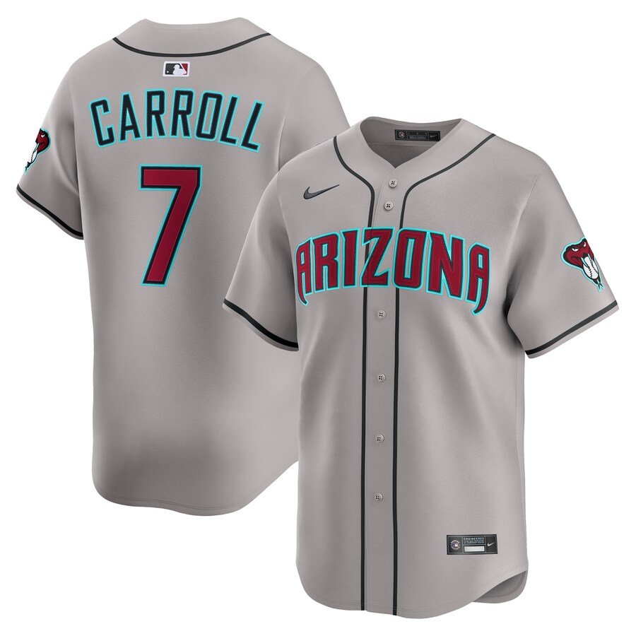 Men's Arizona Diamondbacks Corbin Carroll Nike Gray Alternate Limited Player Jersey - Puhuasuan