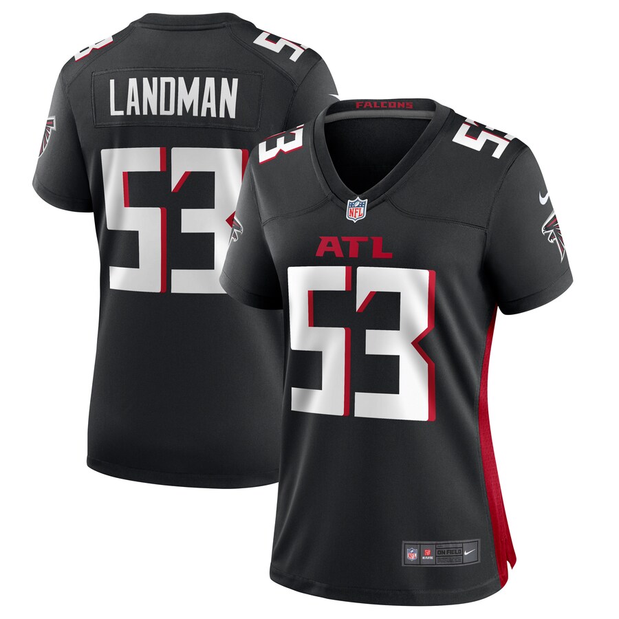 Women's Atlanta Falcons Nate Landman Nike  Black Team Game Jersey - Puhuasuan