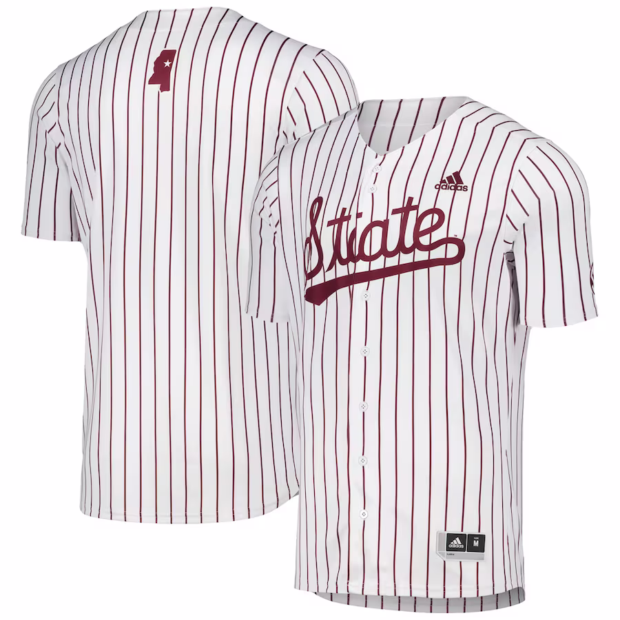 Mississippi State Bulldogs adidas Replica Baseball Jersey - White - Puhuasuan