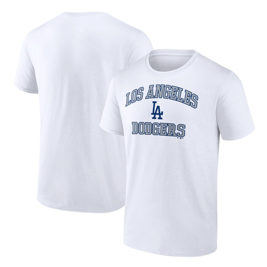 Men's Los Angeles Dodgers White Heart and Soul T-Shirt - Puhuasuan