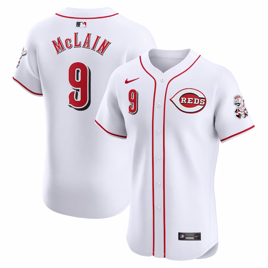 Men's Cincinnati Reds Matt McLain Nike White Home Elite Player Jersey - Puhuasuan