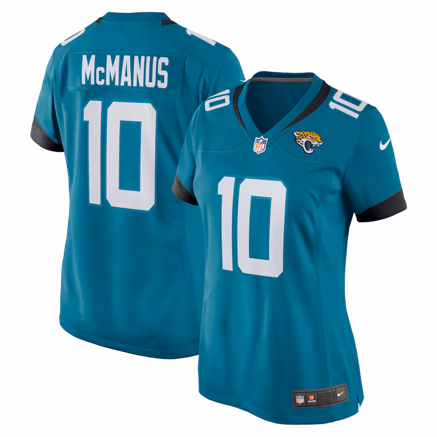 Women's Jacksonville Jaguars Brandon McManus Nike  Teal Team Game Jersey - Puhuasuan