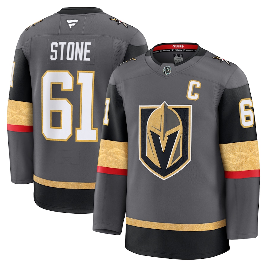 Men's Vegas Golden Knights Mark Stone Fanatics Gray Alternate Premium Jersey - Puhuasuan
