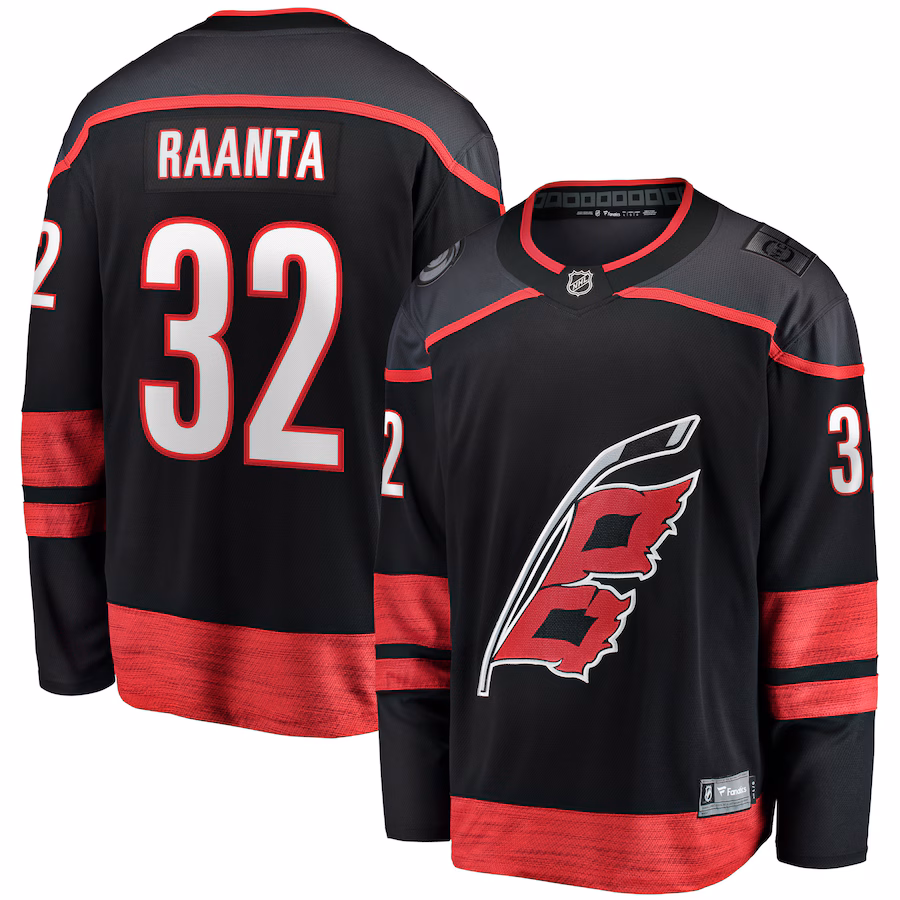 Men's Carolina Hurricanes Antti Raanta Fanatics Black Home Breakaway Player Jersey - Puhuasuan
