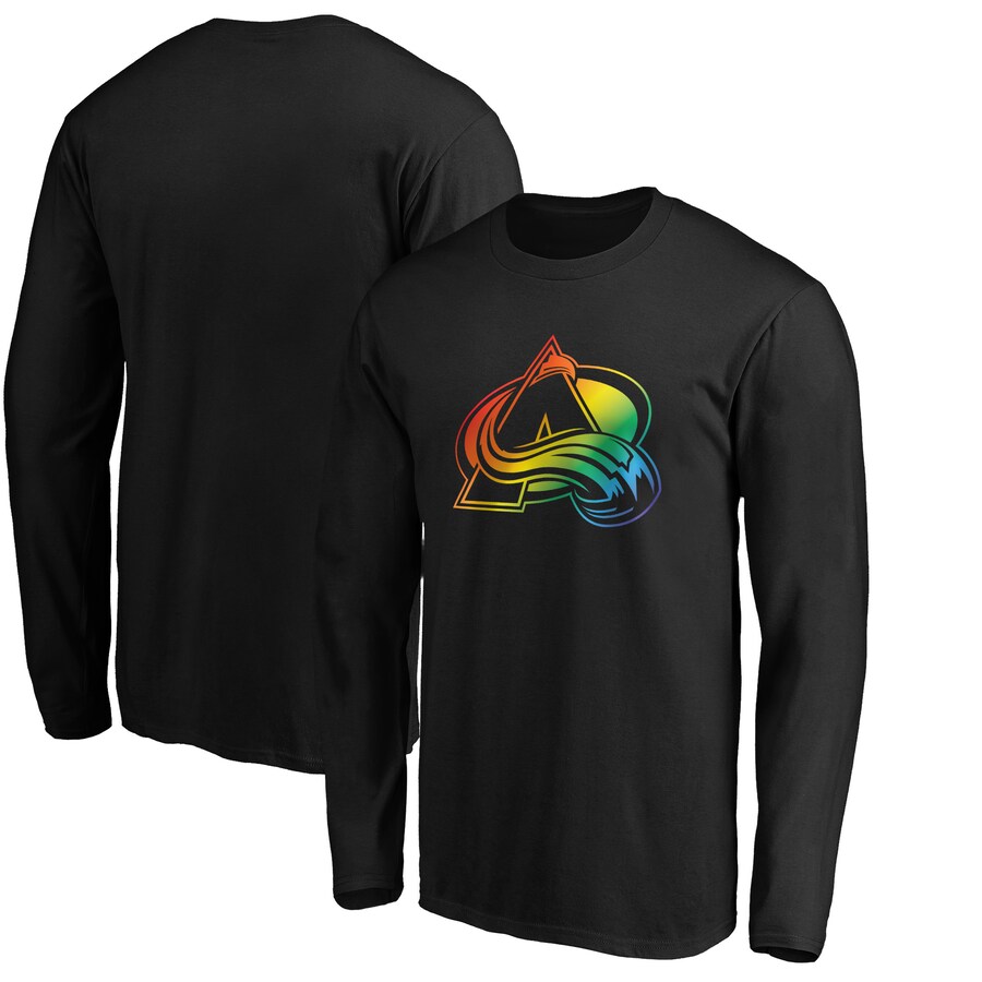 Men's Colorado Avalanche Black Team Pride Logo Long Sleeve T-Shirt - Puhuasuan