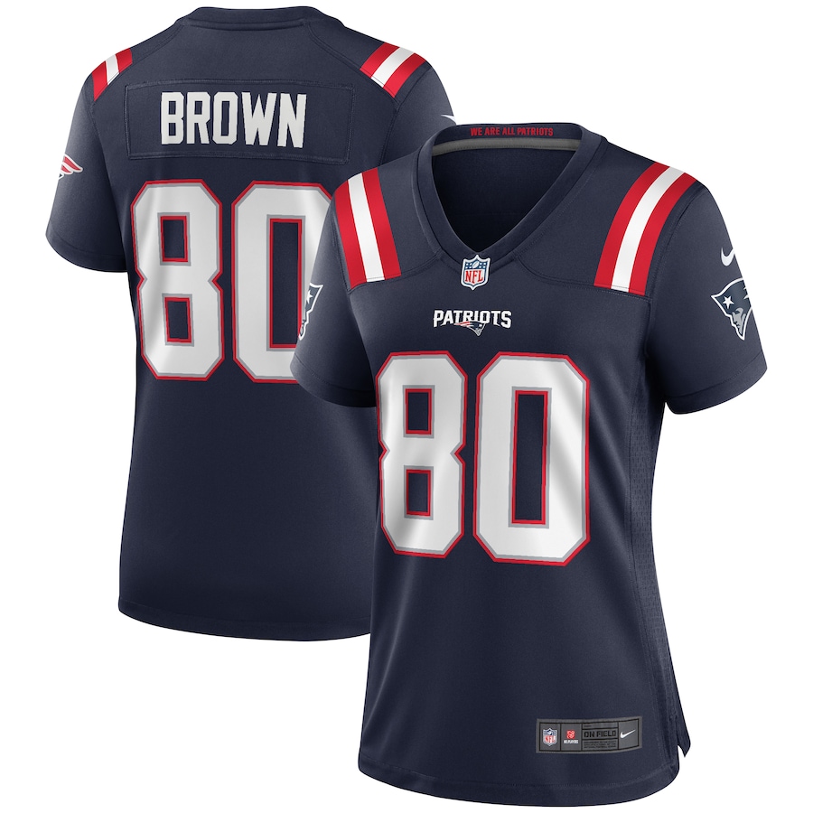 Women's New England Patriots Troy Brown Nike Navy Game Retired Player Jersey - Puhuasuan
