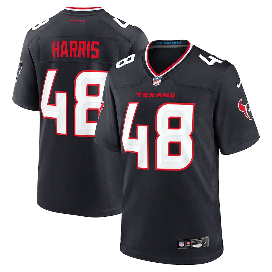 Men's Houston Texans Christian Harris Nike Navy Team Game Jersey - Puhuasuan