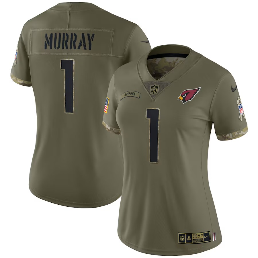 Women's Arizona Cardinals Kyler Murray Nike Olive 2022 Salute To Service Limited Jersey - Puhuasuan