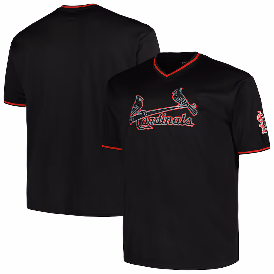 Men's St. Louis Cardinals Profile Black Big & Tall Pop Fashion Jersey - Puhuasuan