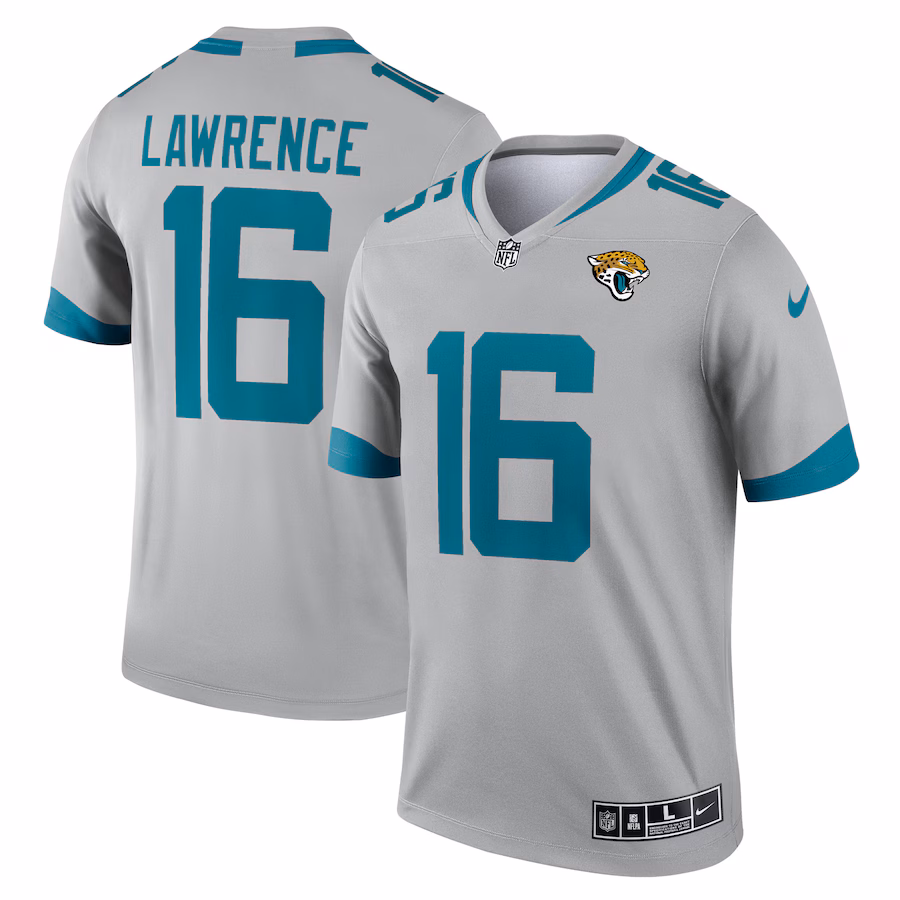 Men's Jacksonville Jaguars Trevor Lawrence Nike Silver Inverted Legend Jersey - Puhuasuan