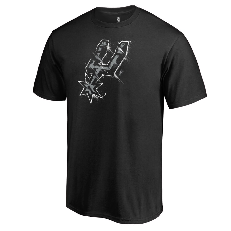 Men's San Antonio Spurs Black Splatter Logo T-Shirt - Puhuasuan