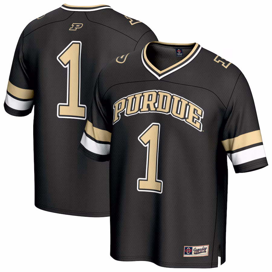 Unisex GameDay Greats #1 Black Purdue Boilermakers Collegiate Football Fashion Jersey - Puhuasuan