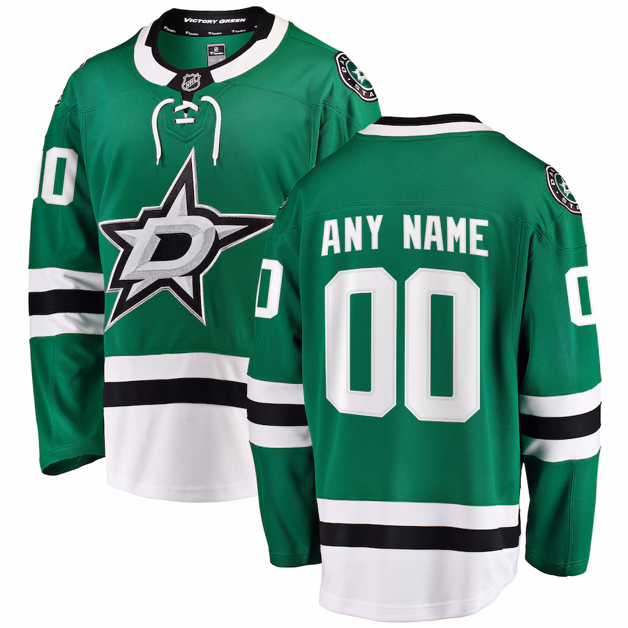 Men's Dallas Stars Fanatics Green Home Breakaway Custom Jersey - Puhuasuan