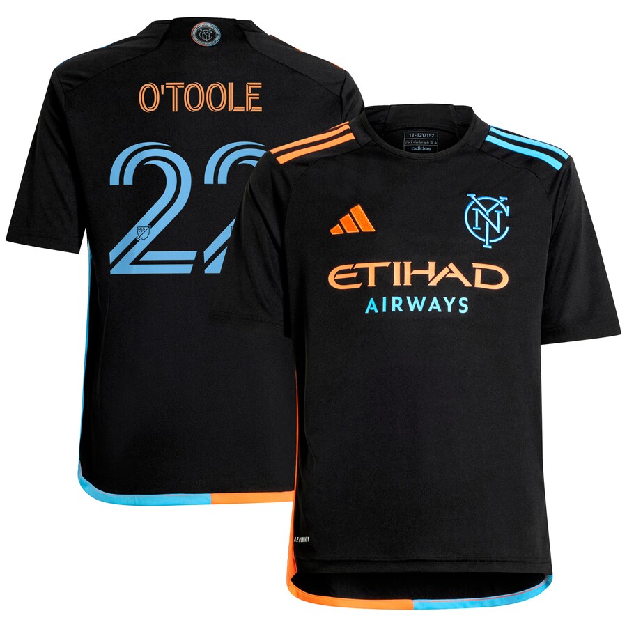 Youth New York City FC Kevin O'Toole adidas Black 2024 24/7 Kit Replica Player Jersey - Puhuasuan