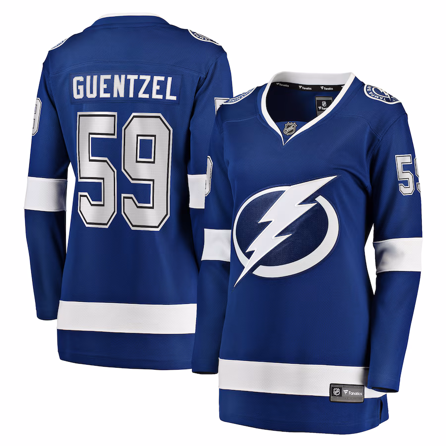 Women's Tampa Bay Lightning Jake Guentzel Fanatics Blue Home Premier Breakaway Player Jersey - Puhuasuan
