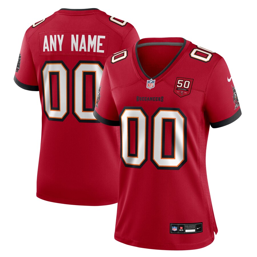 Women's Tampa Bay Buccaneers Nike Red 50th Anniversary Custom Game Jersey - Puhuasuan