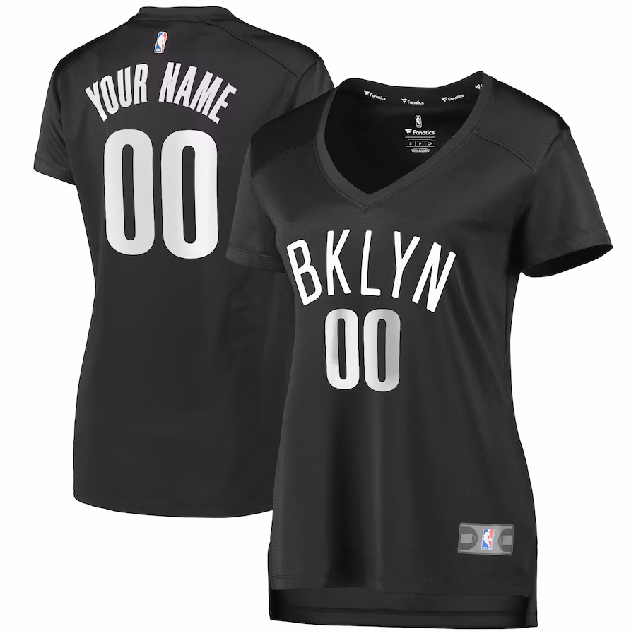 Women's Brooklyn Nets Fanatics Charcoal Fast Break Replica Custom Jersey - Statement Edition - Puhuasuan