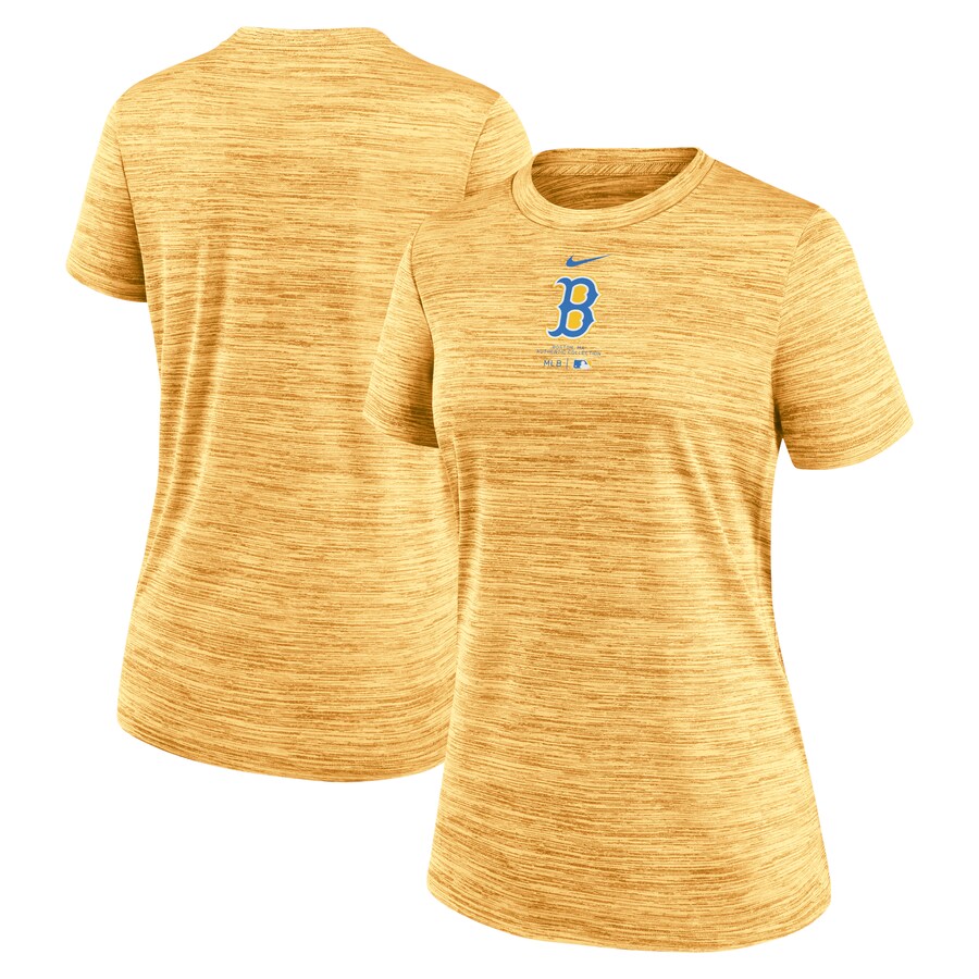 Women's Boston Red Sox Nike Gold City Connect Practice Velocity T-Shirt - Puhuasuan