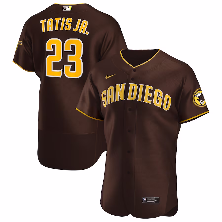 Men's San Diego Padres Fernando Tatís Jr. Nike Brown Road Authentic Player Jersey - Puhuasuan