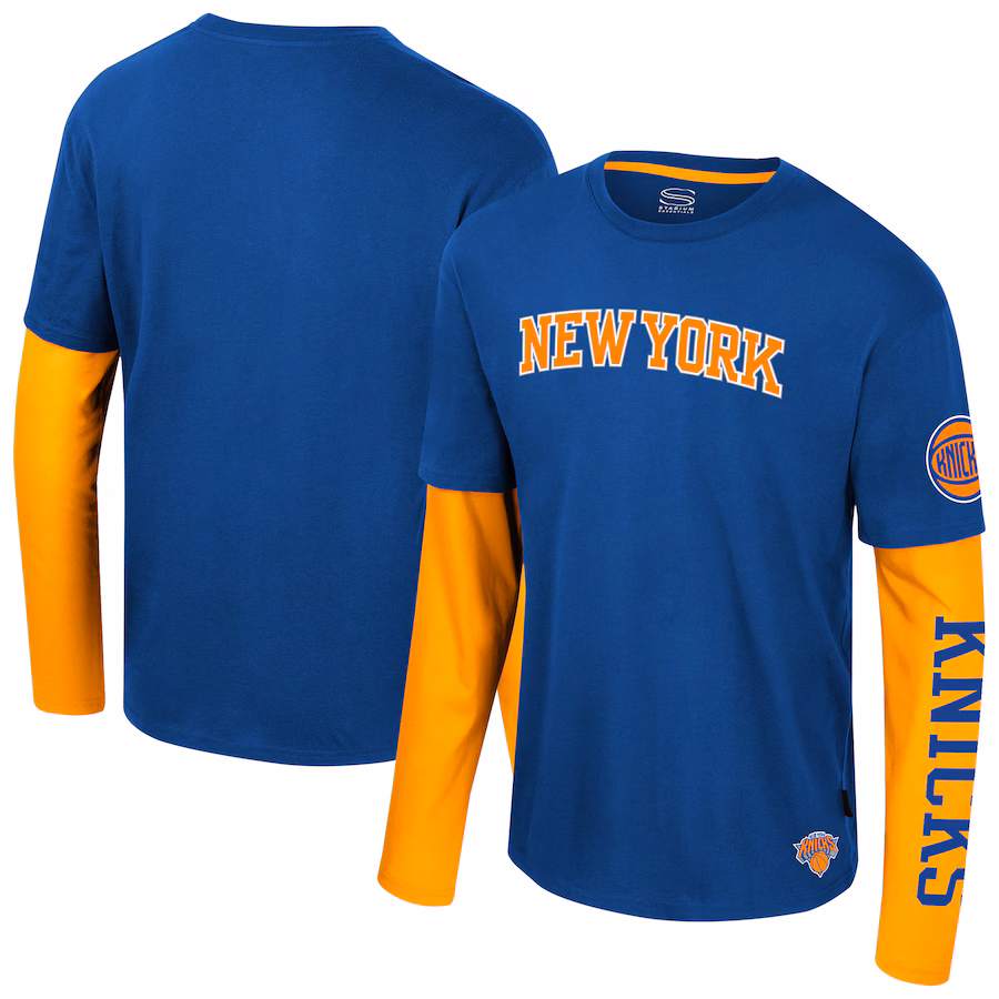 Unisex New York Knicks Stadium Essentials Royal Spectator 2fer Long Sleeve  T-Shirt - Puhuasuan