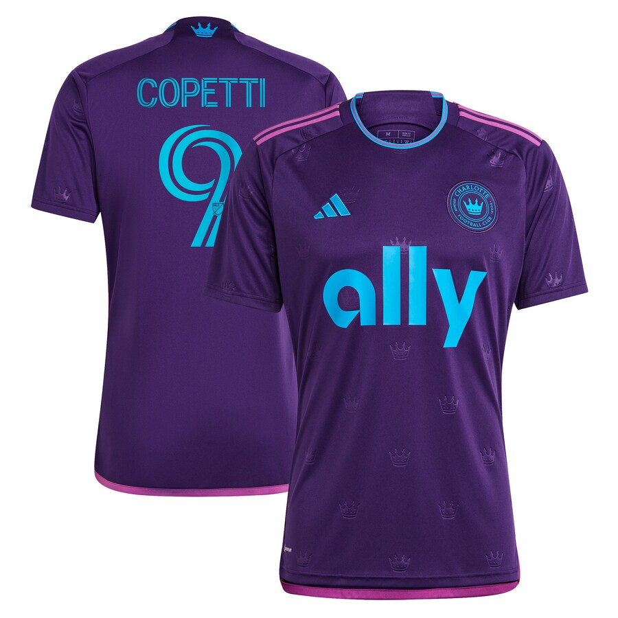Men's Charlotte FC Enzo Copetti adidas Purple 2023 Crown Jewel Kit Replica Jersey - Puhuasuan