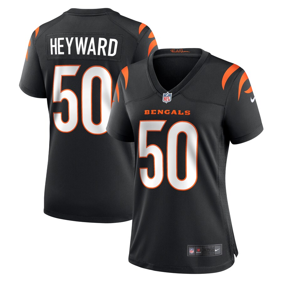 Women's Cincinnati Bengals Shaka Heyward Nike  Black Team Game Jersey - Puhuasuan