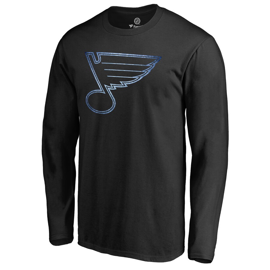 Men's St. Louis Blues Black Pond Hockey Long Sleeve T-Shirt - Puhuasuan