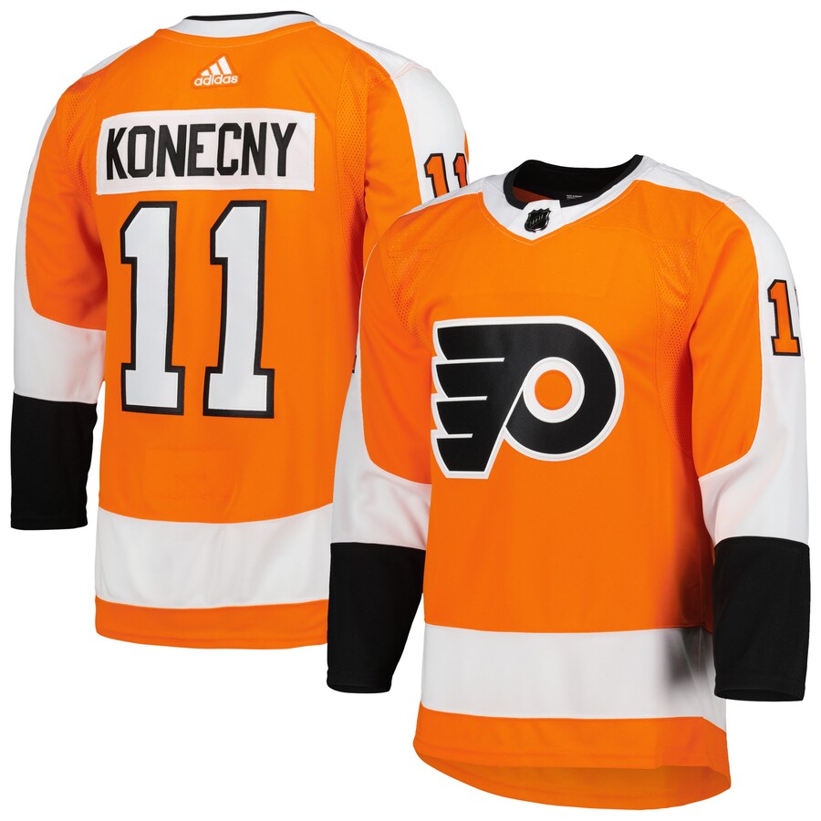 Men's Philadelphia Flyers Travis Konecny adidas Orange Home Primegreen Authentic Pro Player Jersey - Puhuasuan