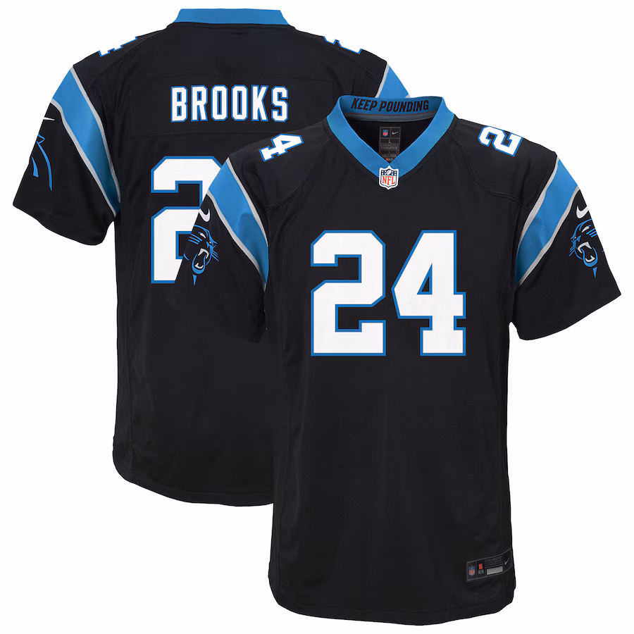 Youth Carolina Panthers Jonathon Brooks Nike Black Team Game Jersey - Puhuasuan
