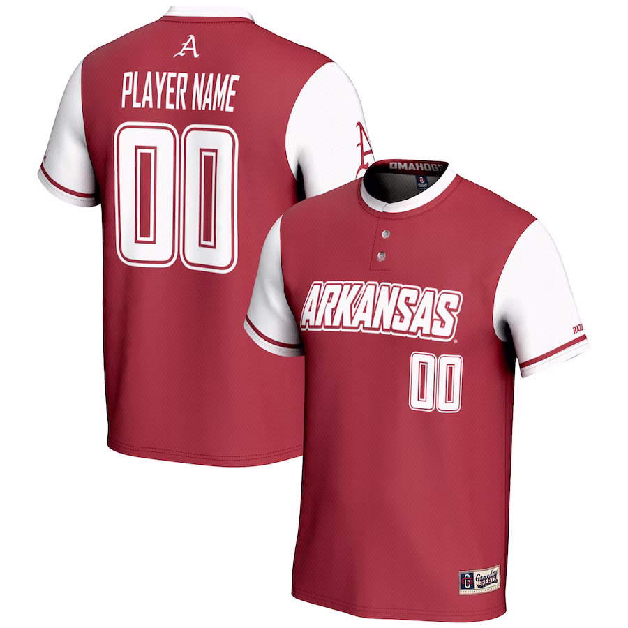 Arkansas Razorbacks GameDay Greats NIL Pick-A-Player Lightweight Softball Jersey - Red - Puhuasuan