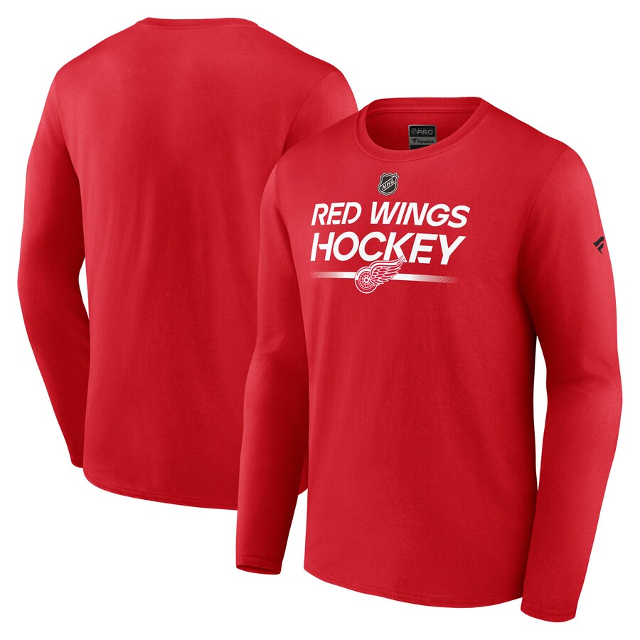 Men's Detroit Red Wings Fanatics Red Authentic Pro Primary Long Sleeve T-Shirt - Puhuasuan