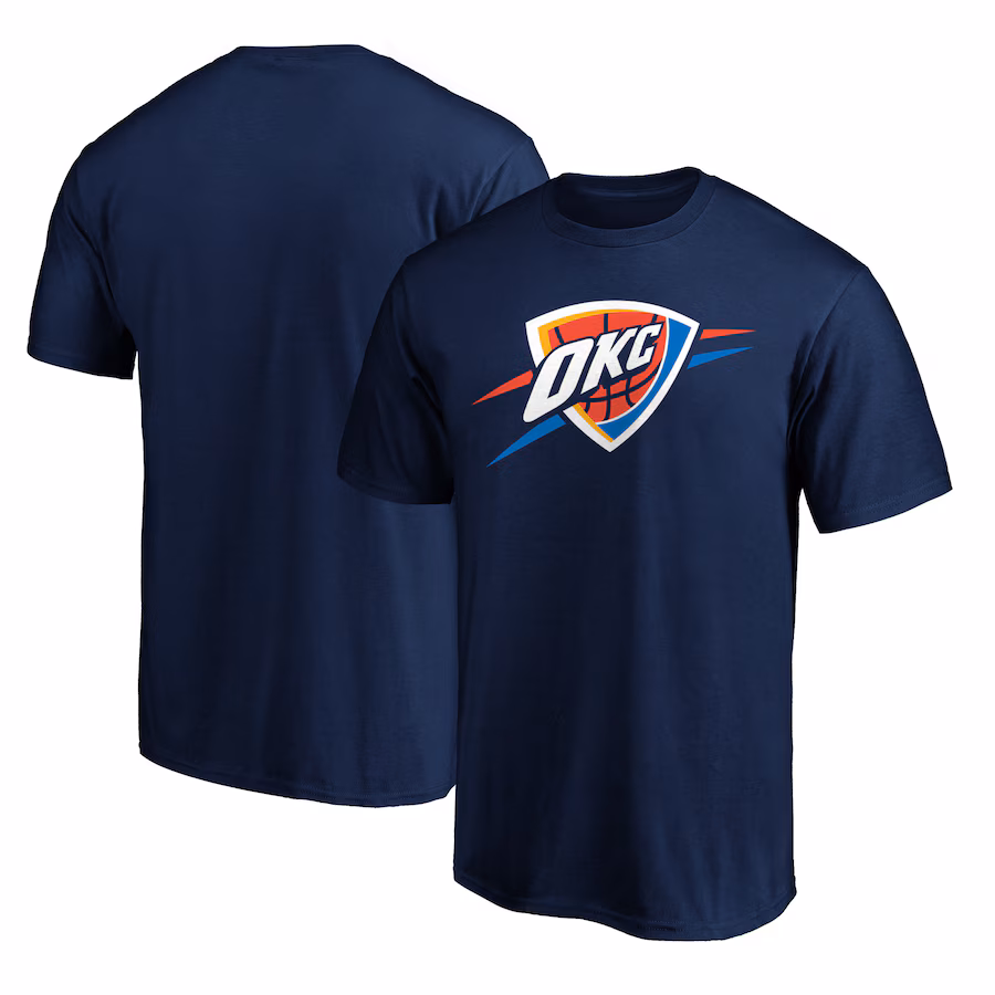 Men's Oklahoma City Thunder Navy Primary Logo T-Shirt - Puhuasuan