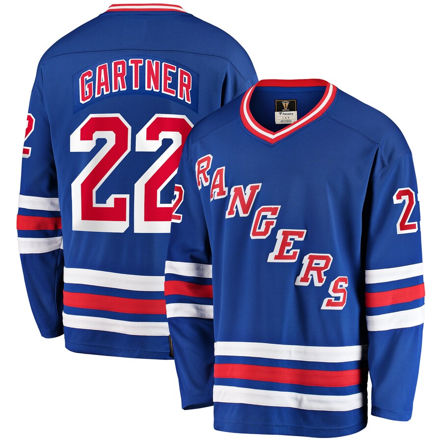 Men's New York Rangers Mike Gartner Fanatics Branded Blue Premier Breakaway Retired Player Jersey - Puhuasuan