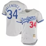 Men's Los Angeles Dodgers Fernando Valenzuela Mitchell & Ness Gray Road 1981 Cooperstown Collection Authentic Jersey - Puhuasuan