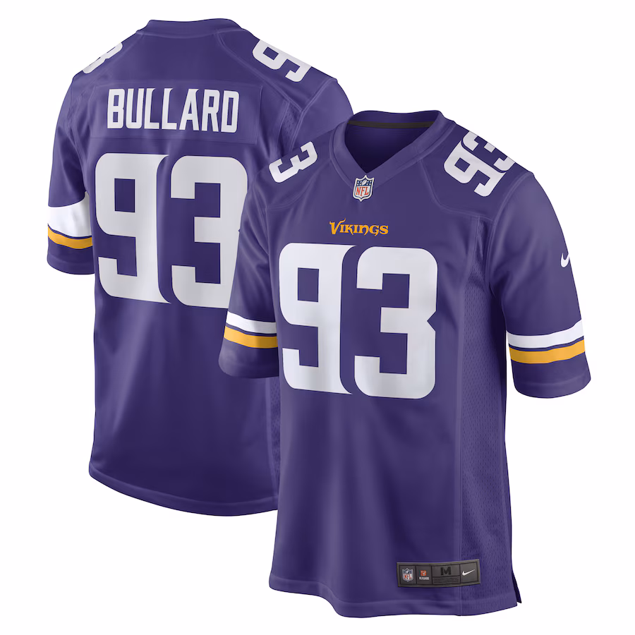 Men's Minnesota Vikings Jonathan Bullard Nike Purple Game Player Jersey - Puhuasuan