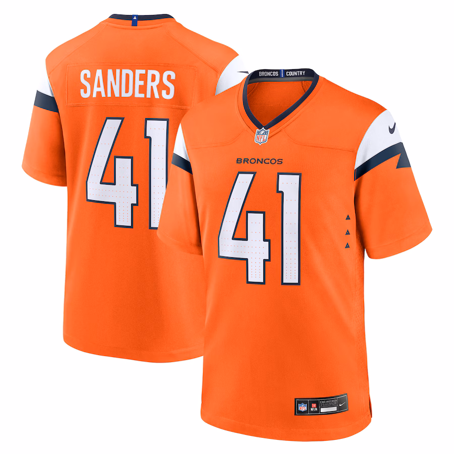 Men's Denver Broncos Drew Sanders Nike Orange Team Game Jersey - Puhuasuan