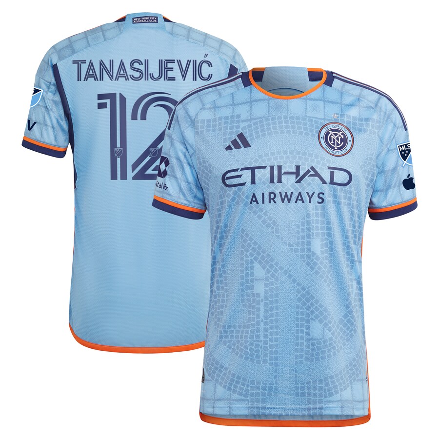 Men's New York City FC Strahinja Tanasijevic adidas Light Blue 2024 The Interboro Kit Authentic Player Jersey - Puhuasuan