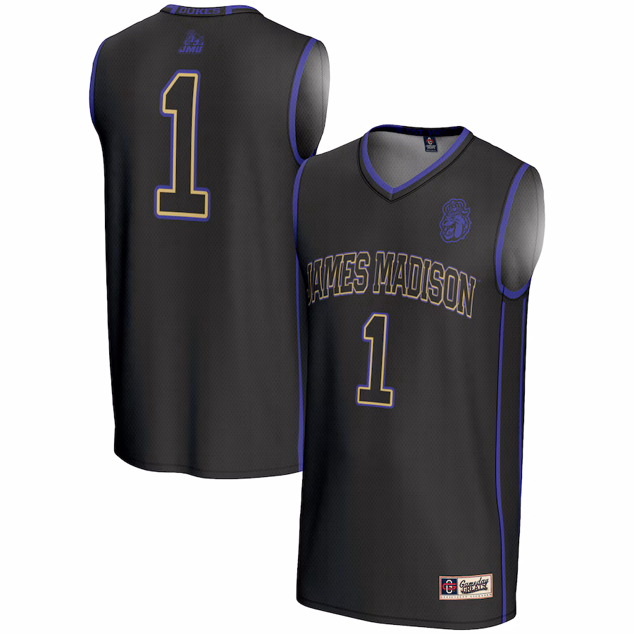 Youth GameDay Greats Black #1 James Madison Dukes Lightweight Basketball Jersey - Puhuasuan