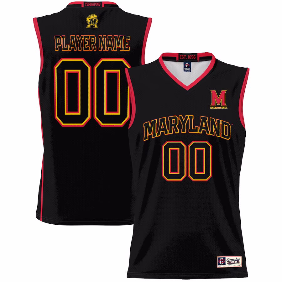 Maryland Terrapins GameDay Greats Unisex  Lightweight NIL Pick-A-Player Basketball Jersey - Black - Puhuasuan