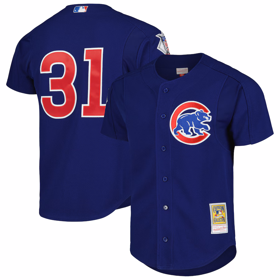Men's Chicago Cubs Greg Maddux Mitchell & Ness Royal Cooperstown Collection 2005 Batting Practice Jersey - Puhuasuan