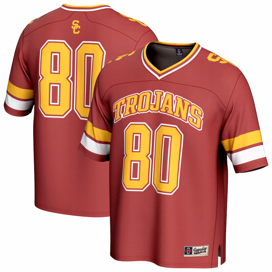 Unisex GameDay Greats #80 Cardinal USC Trojans Lightweight Collegiate Football Fashion Jersey - Puhuasuan