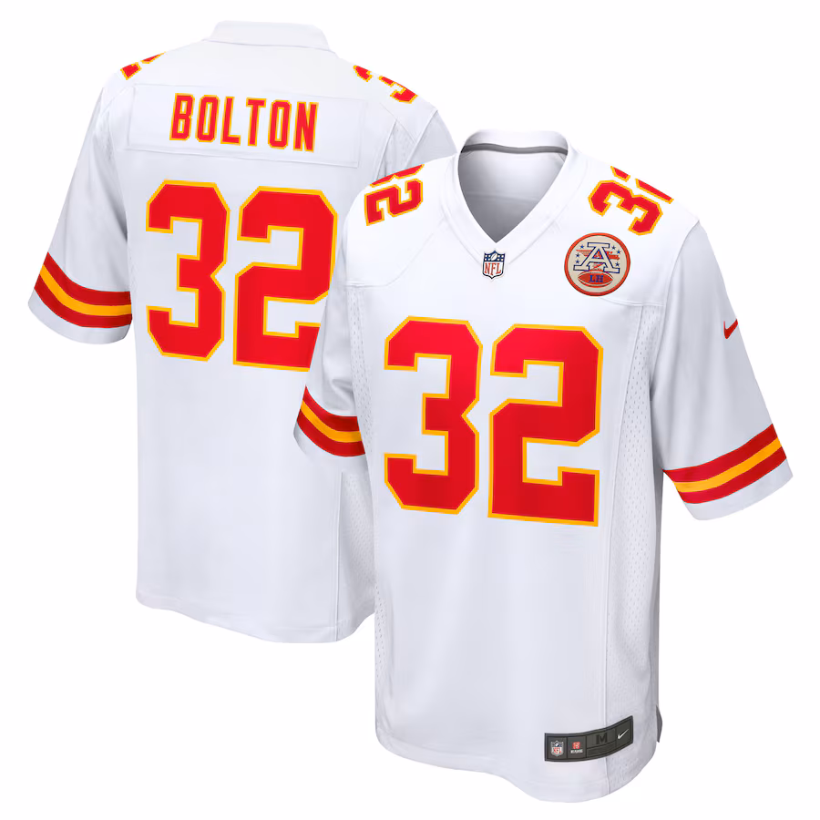 Men's Kansas City Chiefs Nick Bolton Nike White Away Game Player Jersey - Puhuasuan