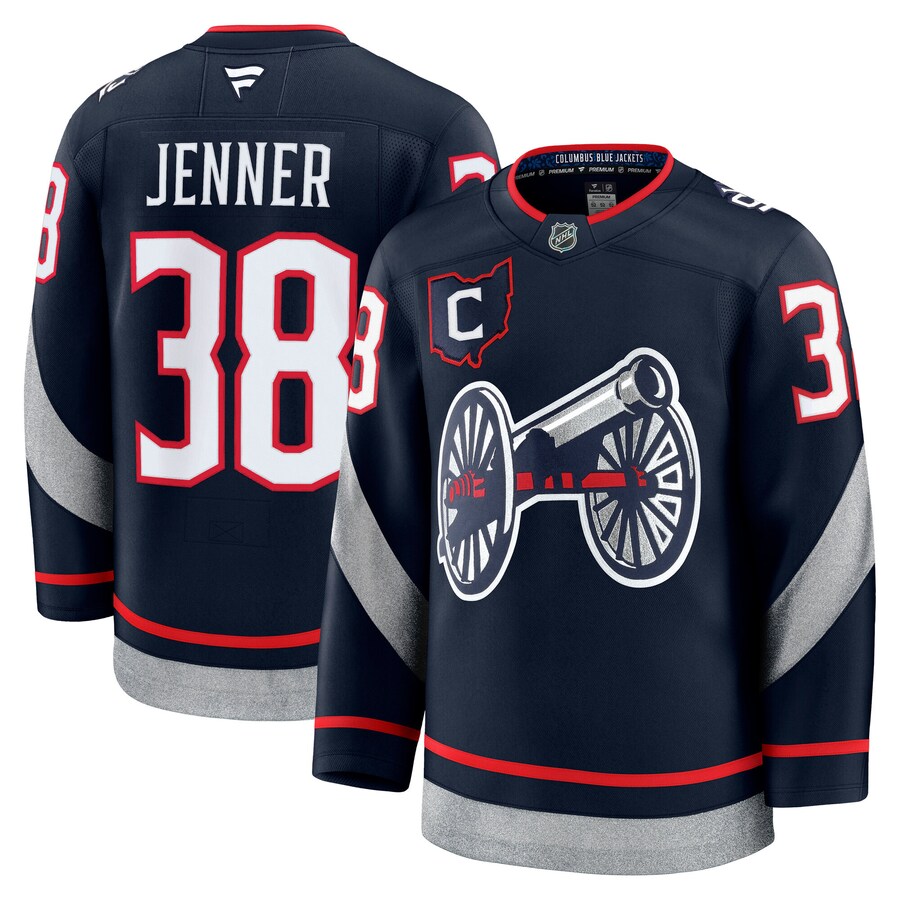 Men's Columbus Blue Jackets Boone Jenner Fanatics Navy 2025 NHL Stadium Series Premium Player Jersey - Puhuasuan