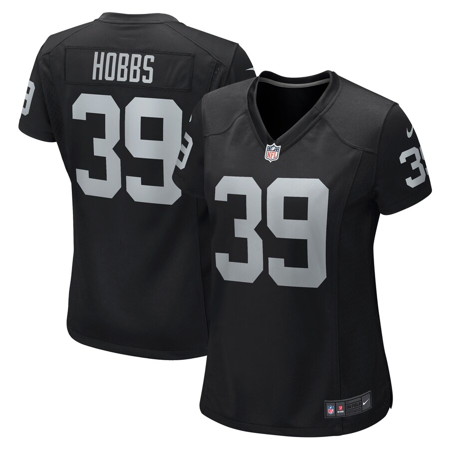 Women's Las Vegas Raiders Nate Hobbs Nike Black Game Jersey - Puhuasuan