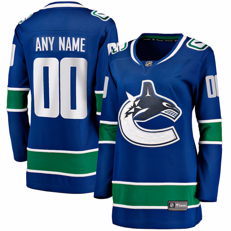 Women's Vancouver Canucks Fanatics Blue Breakaway Custom Jersey - Puhuasuan