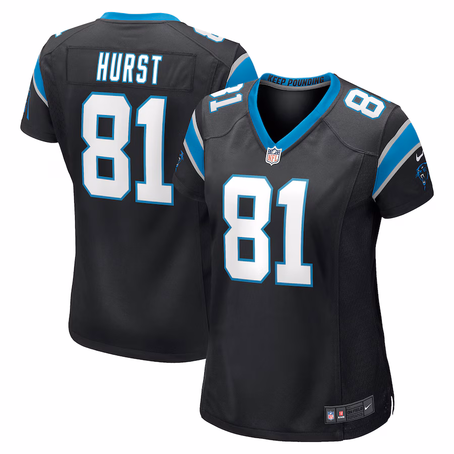 Women's Carolina Panthers Hayden Hurst Nike Black Game Player Jersey - Puhuasuan