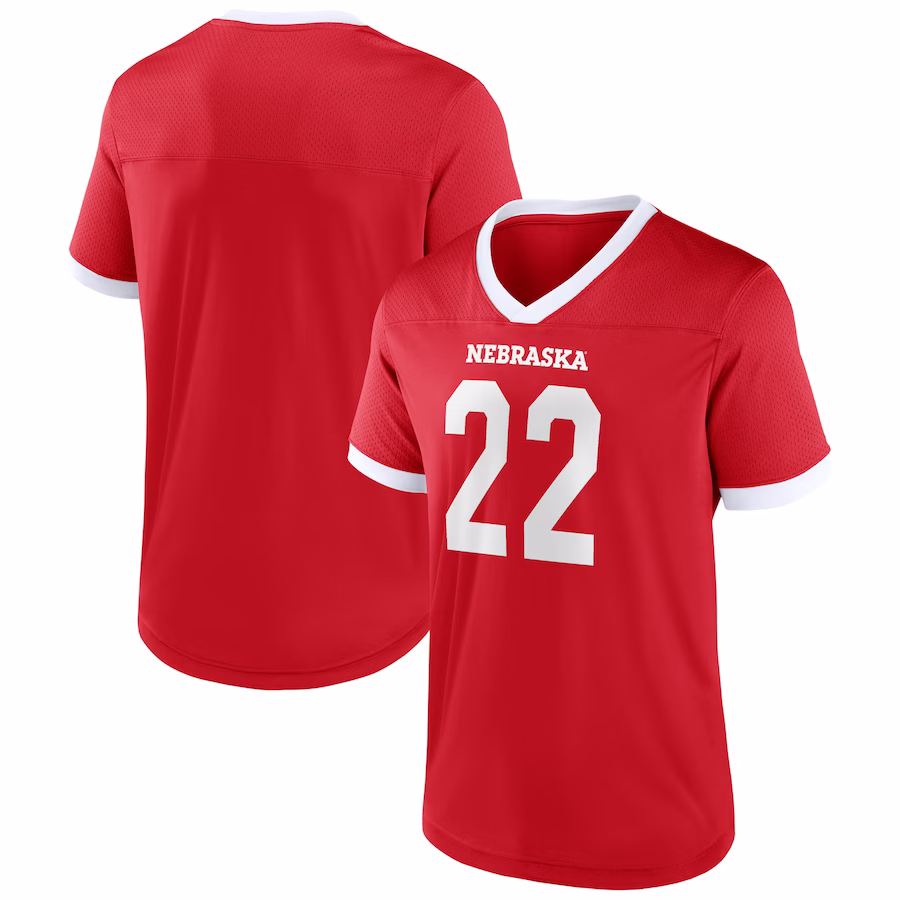 Men's Scarlet Nebraska Huskers The Cut Football Jersey - Puhuasuan