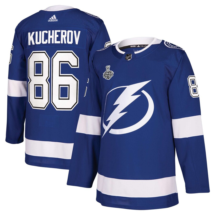 Men's Tampa Bay Lightning Nikita Kucherov adidas Blue 2021 Stanley Cup Final Bound Authentic Patch Player Jersey - Puhuasuan