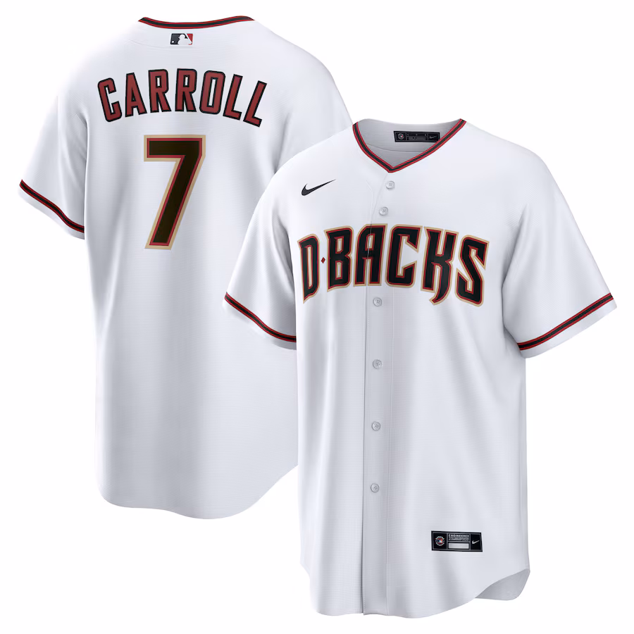 Men's Arizona Diamondbacks Corbin Carroll Nike White Home Replica Player Jersey - Puhuasuan